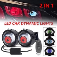 Milecar เอฟเฟกต์แสงแบบไดนามิก3นิ้ว LED Devil Eyes สำหรับความปลอดภัยของรถจักรยานยนต์