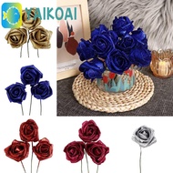 GLENES Foam Roses DIY Blue Roses with Glitter Powder Wedding Party Decor Decoration