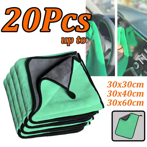 1-20Pcs Car Wash Ultra-fine Fiber Towel, Grey Green Car Care Cloth, Thickened Car Wash Cloth, Drying