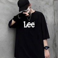 เสื้อยืดคุณภาพดี [S-5XL]  LEE จดหมายคลาสสิกขนาดใหญ่มาตรฐานแขนสั้นเสื้อยืด Wang Yibo ของแท้เหมือนกัน