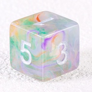 Role Playing Dice Set - 16mm Transparent Polyhedral DND Dice in Mixed Colors (Orange, Green, Purple)
