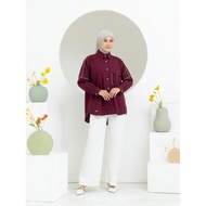 Simbuu Official - SB043 New Lavina Burgundy Blouse Stylish Modern OversizeWanita ELEGAN