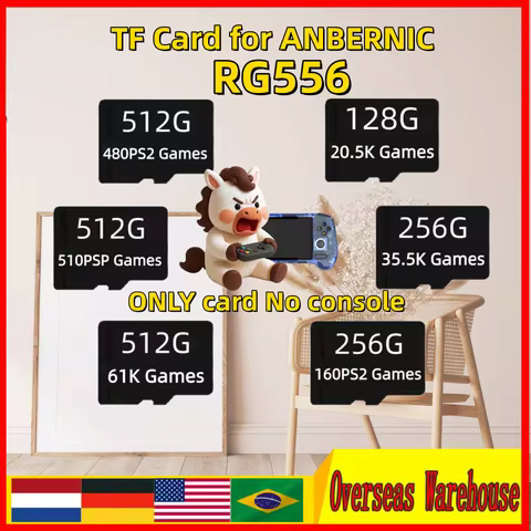 512G TF Card for ANBERNIC RG556 Retro Handheld Game Console Video Game Consoles WiFi 5 Android 13 PS