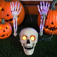 Halloween Ghost Head Dress Up Props Skull Light Outdoor Garden Ghost Hand Solar Light Ghost Festival