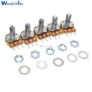 【Hot demand】 1Pcs WH148 Linear Potentiometer B1K B20K B50K B100K B500K 15mm Shaft With Nuts Washers