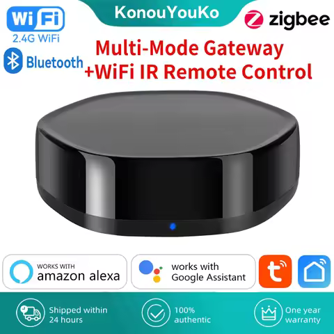 Tuya Smart Home ZigBee Multi-Mode Gateway Hub WiFi IR Remote Control Bluetooth Mesh Wireless Bridge 