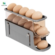 3 Tier Foldable Egg Holders,Rolling Egg Holder for Refrigerator,Automatic Rolling Storage Tray,Egg T