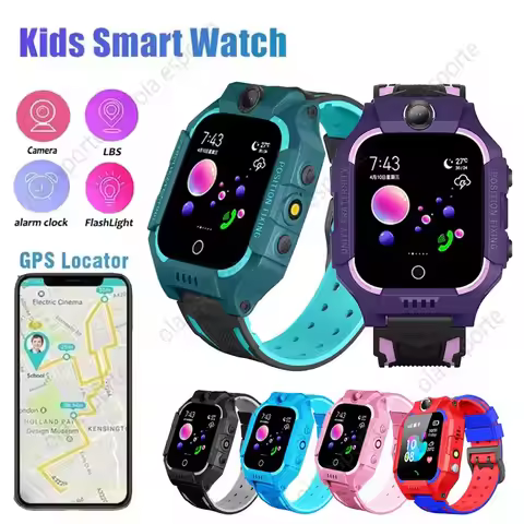 2025 New 2G Kids Smart Watch Sim Card Call HD Camera GPS Location SOS IP68 Waterproof LED Flashlight