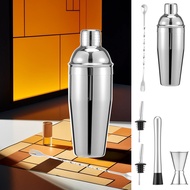 6 Pcs Cocktail Shaker Set 304 Stainless Steel Cocktail Shaker Kit Rustproof Bar Set Cocktail Shaker 