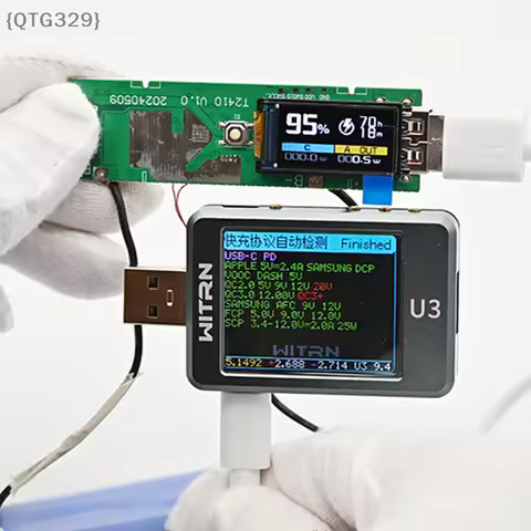 【QTG329】22.5W Fast Charging Power Bank DIY Kit with TFT Color Screen - 21700 Battery Case Mini Porta