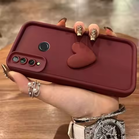 For Huawei P40Lite E Case Huawei Y7P 2020 Phone Case Honor 9C 3D Love Heart Silicone Soft TPU Bumper