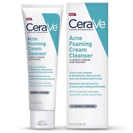 [ของแท้ 100%] CERAVE ACNE FOAMING CREAM CLEANSER BENZOYL PEROXIDE ACNE TREATMENT 150 ml.