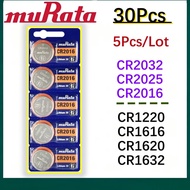 30Pcs Original Murata CR2032 CR2025 CR2016 CR1220 CR1620 CR1616 CR1632 Button 3V Car Key Battery Rem
