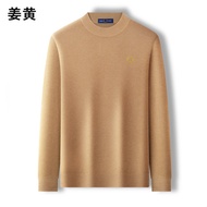 Fred Perry เสื้อกันหนาว Fred Hook Cardigan ครึ่งคอเต่าสำหรับผู้ชายฤดูใบไม้ร่วงและฤดูหนาวเกรดสูงสีทึบ