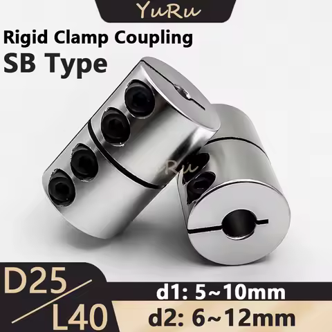 1PCS D25L40 SB Series Rigid Clamp Coupling Bore 5/6/6.35/7/8/10/12mm Aluminium Drive Shaft D25 L40 C