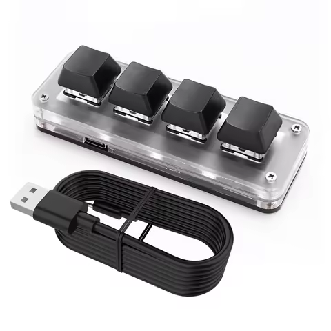 3 Key 1 Knob/4 Key One Handed Mechanical Gaming Keyboard RGB Wired USB Photoshop Gaming Keypad for G