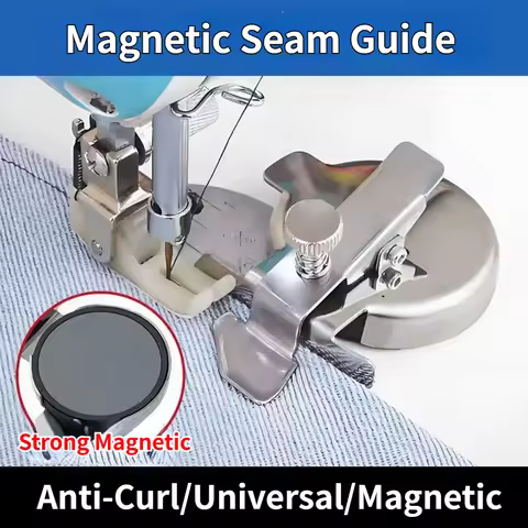 Magnetic Seam Guide for Sewing Machine - Universal Multifunctional Hemming Ruler Straight Line Sewin