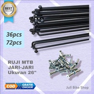 jari jari sepeda 26 hitam 262 velg mtb fixie set ban ruji spoke inch inc 26" 36pcs 72pcs 262mm