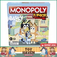 [sgstock] Hasbro Gaming Monopoly Junior: Bluey Edition Board Game for Kids Ages 5+, Play as Bluey, B