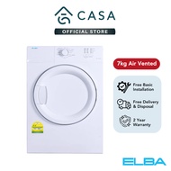 ELBA 7kg Air Vented Dryer | Made In Europe | EBD750V