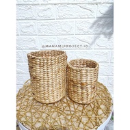 Woven Water Hyacinth Pot Set Mini Water Hyacinth Basket Set Water Hyacinth Pot Set