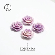 UNGU MAWAR Torenda Rose Acrylic Purple (8mm) - Sequin Flower (Flower Beads) Rose Beads / PCS