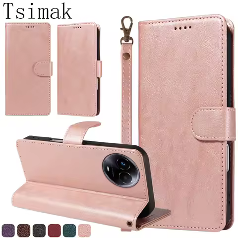 Wallet RFID Blocking Magnetic Flip Leather Case For Realme 8 9 10 Pro Plus 8i 9i 11X C12 C15 C20 C21