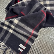 「員購特價」經典款全新BURBERRY ［專櫃價19500］羊絨格紋圍巾 博柏利克什米爾圍巾