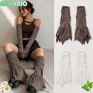 Iarmarioqr Flared Leg Warmers - Distressed Rip Design | Gothic Outfit Enhancer