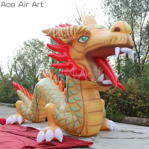 2024 Chinese Dragon Inflatable Golden Dragons Mascot for Chinese New Year/Event Decoration/Chinatown