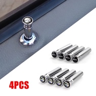 4Pcs/Set Metal Car Door Lock Knob Pull Pins Cover For Mercedes Benz W210 W211 W124 W168 W176 W202 W203 CLA GLK GLC A B C E G Class Auto Interior Door Lock Bolt Caps Security Accessories