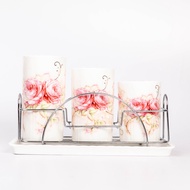 Queens Porcelain 4pcs Cutlery Holder with Metal Rack / Kitchenware / Kitchen Tools / Kitchen Utensil