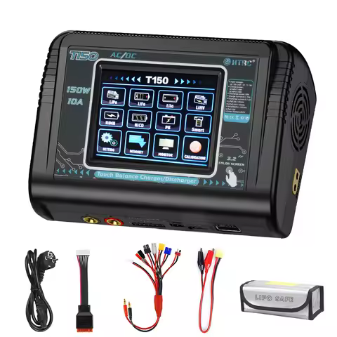 HTRC LiPo Charger T150 AC/DC 150W 10A Touch Screen RC Balance Charger Discharger for LiPo LiHV LiFe 
