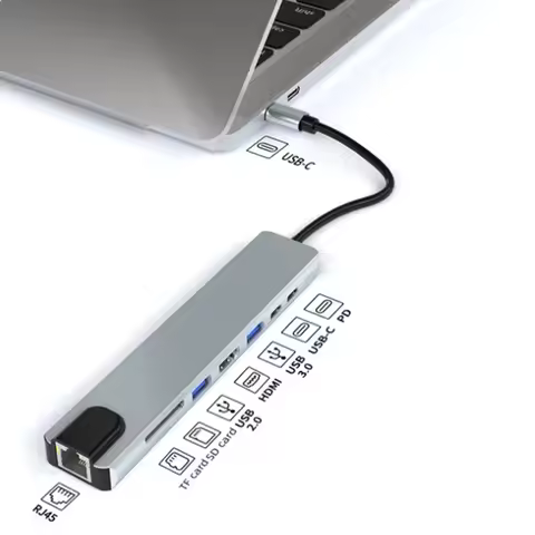 6 7 8 10 in 1 Type-C to USB 3.0 Hub Expansion Dock Adapter Type-C to 4K HDMI-compatible VGA RJ45 Spl