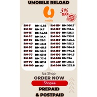 Umobile Topup Prepaid / Postpaid 3% OFF