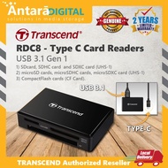 Transcend RDC8 USB 3.1 Gen 1 Type-C Smart All-in-1 Multi-Card Reader (CF/SD/SDHC/SDXC/microSD) TS-RD