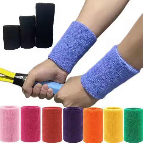 2Pcs Wrist Sweatband Tennis Sport Wristband Volleyball Gym Wrist Brace Support Sweat Band Towel Brac