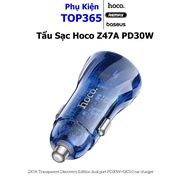 Hoco Z47A transparent car charger, 30w QC3.0 fast charger with 2 USB + Type-C ports