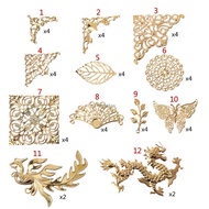 CH*【READY STOCK】 Gold for Butterfly Dragon Leaves Epoxy Resin Mold Thin Copper Fillings DIY Jewel