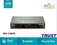 D-LINK DES-1008PA - Bộ chia cổng mạng 8 cổng 10/100Mbps với 4 cổng PoE