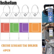 HSHELAN Cruise Luggage Tag Holders, Zip Seal Pouch PVC Suitcase Label Holder, Essentials Steel Wire 
