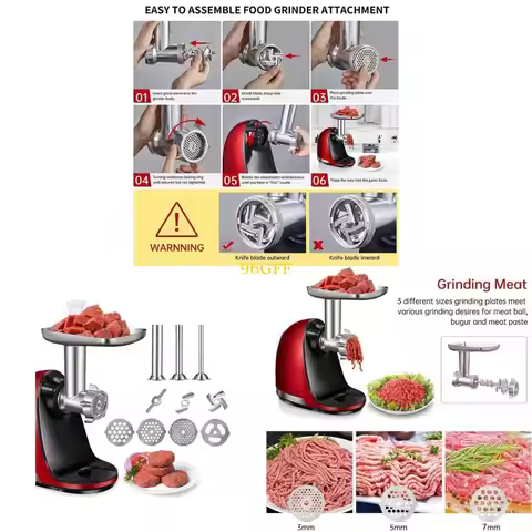 96GF Grinder Sausage Stuffer Tubes Grinder Crusher Mincer Plate Disc Knife