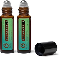 Eucalyptus Essential Oil Roll On (2 Pack) - Sinus, Congestion Relief Soothe Headaches - Premium Therapeutic Grade Aromatherapy Rollers