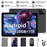 10.1 Inch Tablet,2025 Android 14 Tablet,4GB RAM+128GB ROM,1280*800px Touch Screen,5MP+8MP DuaCamera,
