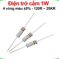 (50 pieces) Plug-in resistor 1W 4 color rings ±5% - value 120R to 25KR