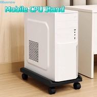 USNOW Mobile CPU Stand, Plastic Black Computer Tower Stand, PC Accessories Lockable Heavy-Duty with 