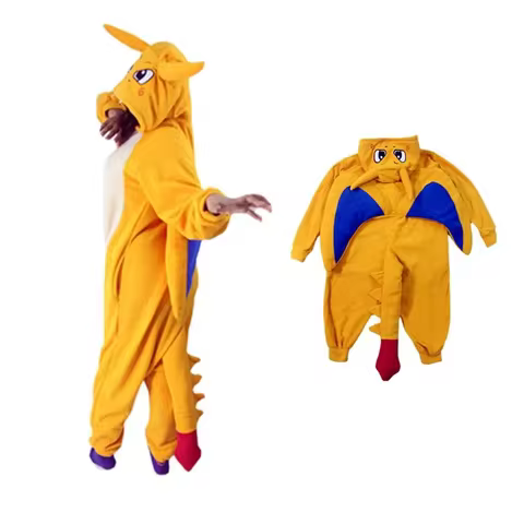 Charizard Onesie Kigurumi Cosplay Costume Pajamas Adult Full Body Anime Halloween Christmas Homewear