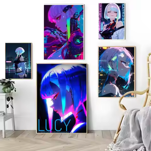 Rebellious Lucy Cyberpunk Edgerunners Poster poster retro art living room decoration