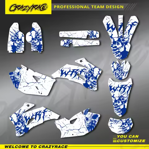 Motorcycle Graphics Background Decals Sticker Customize For Yamaha WR250F 2007-2013 WR450F 2007-2011