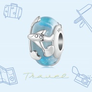 BAMOER Vali Máy Bay Du Lịch Bằng Bạc Ý 925 Charm Mặt Dây Chuyền Cho Nữ Vật Liệu Làm Vòng Tay Trang S